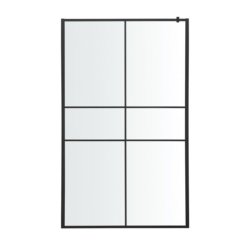 GoodHome Walk-in Shower Panel Ahti 100cm, chrome/black