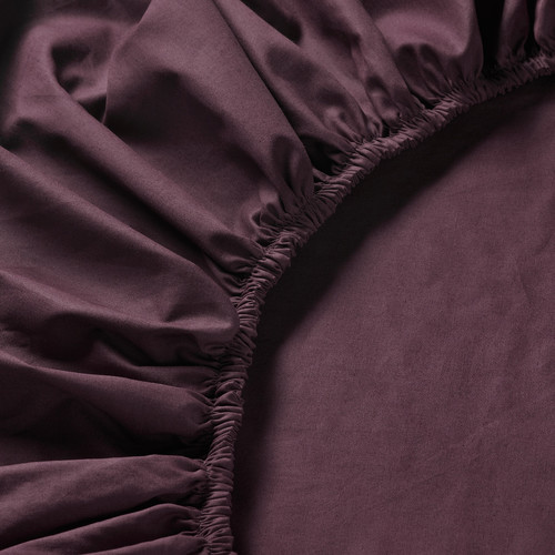 ULLVIDE Fitted sheet, deep red, 90x200 cm