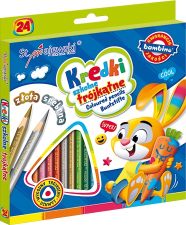 Bambino Triangular School Pencils 24 Colours