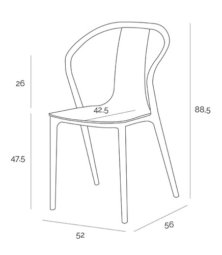 Chair Bella, black-white