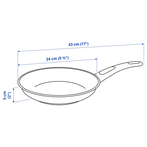 HEMLAGAD Frying pan, non-stick coating black, 24 cm