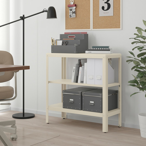 KOLBJÖRN Shelf unit, indoor/outdoor, beige, 80x81 cm