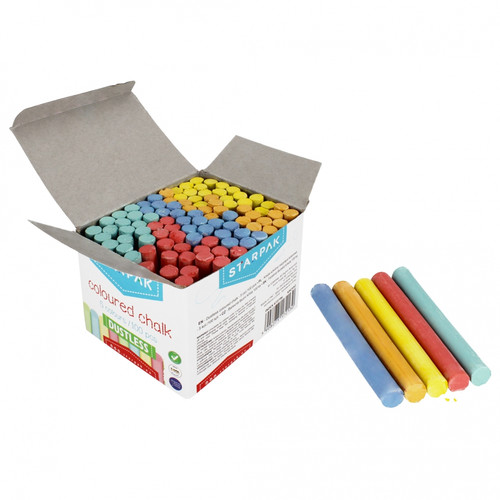 Starpak Dustless Coloured Chalk 5 Colours 100pcs