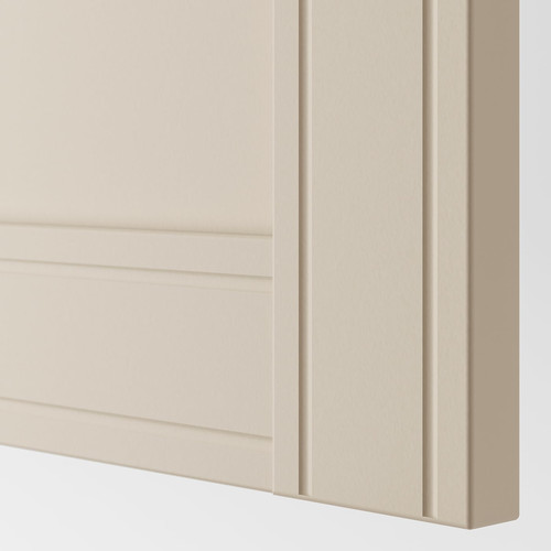 PAX Corner wardrobe, white, Flisberget light beige, 160/88x236 cm