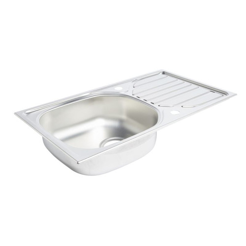 Steel Kitchen Sink Turing 1 Bowl with Drainer, linen