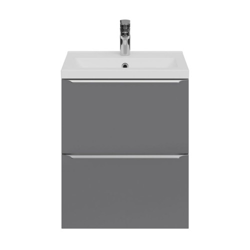 Goodhome Wall-mounted Basin Cabinet Imandra Slim 50cm, grey