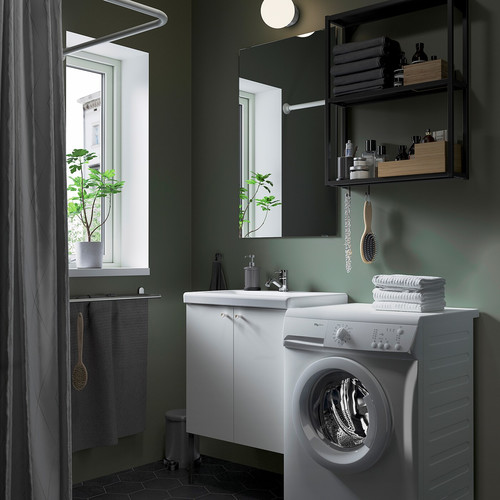 ENHET Bathroom, anthracite/white, 64x43x87 cm