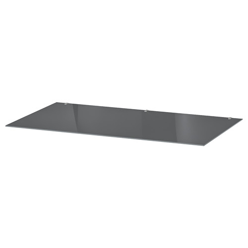 MALM Glass top, transparent grey, 80x48 cm