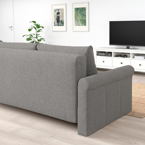 DÅNHULT 3-seat sofa-bed, grey