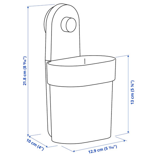 ÖBONÄS Container with suction cup, grey-green