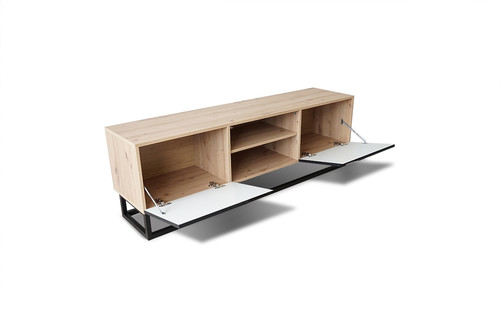 TV Cabinet Loftia Mini, metal base, artisan/matt black