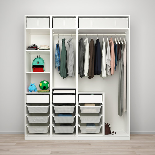 PAX / REINSVOLL Wardrobe combination, grey-beige, 200x66x236 cm