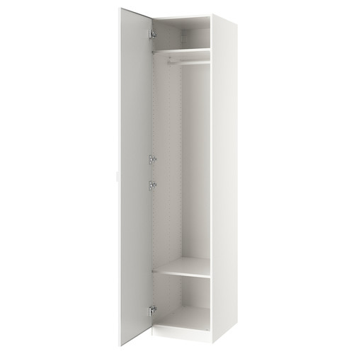 PAX / ÅHEIM Wardrobe combination, white/mirror glass, 50x60x236 cm