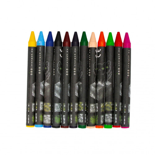 Starpak Wax Crayons 12 Colours Pixel Game