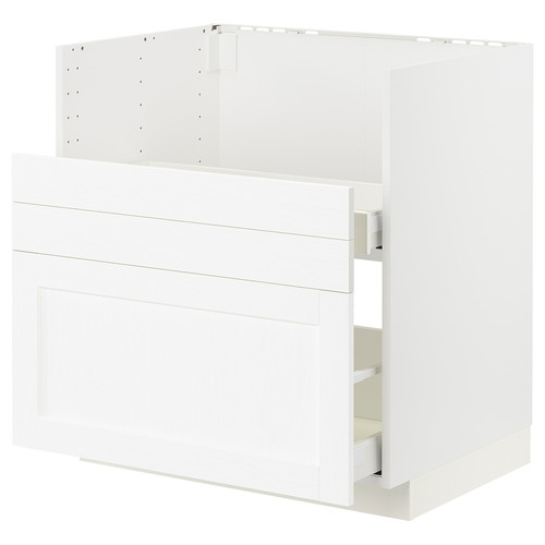 METOD / MAXIMERA Bc f BREDSJÖN sink/2 fronts/2 drws, white Enköping/white wood effect, 80x60 cm
