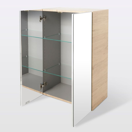 Bathroom Mirrored Wall Cabinet GoodHome Imandra 60x90x36cm, wood