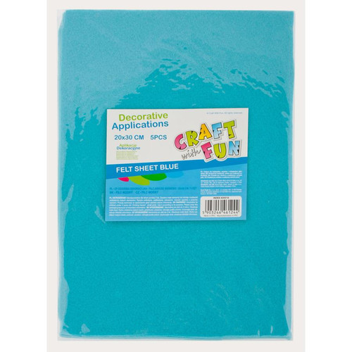 Craft Felt 5 Sheets, blue