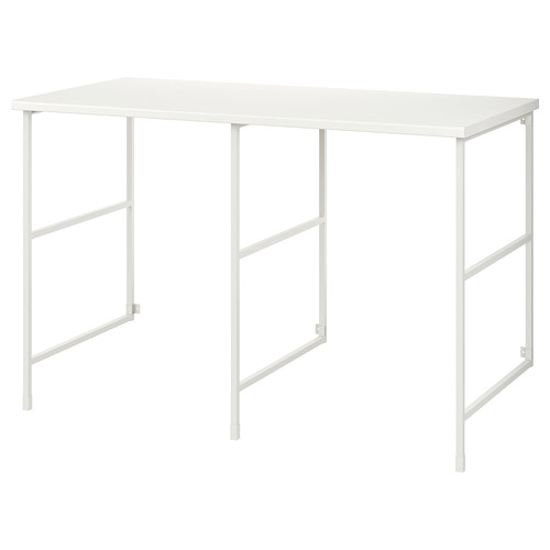 ENHET Countertop w supp side panels/legs, white/white laminate, 139x63.5x87.5 cm