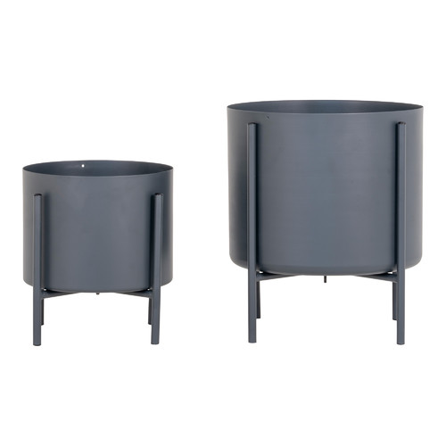 Set of 2 Plant Stands Pawia, grey