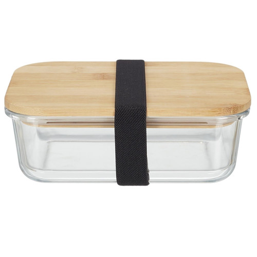 Glass Lunch Box with Bamboo Lid & Cutlery