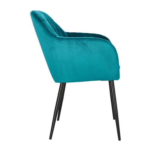 Upholstered Chair Emilia Velvet, bottle green/black