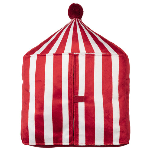 BUSENKEL Cushion, circus tent shape red/white, 48x37 cm