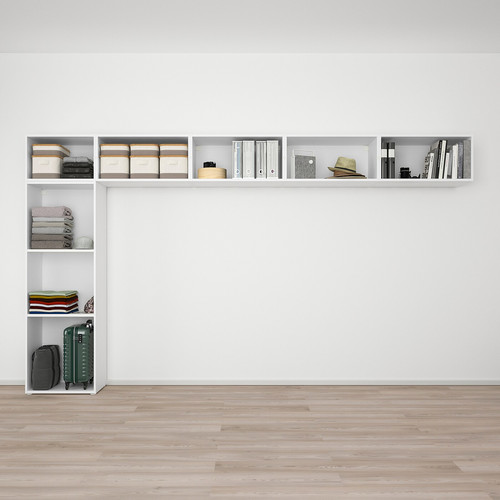 PLATSA Wardrobe w 10 doors, Fonnes white, 380x42x221 cm