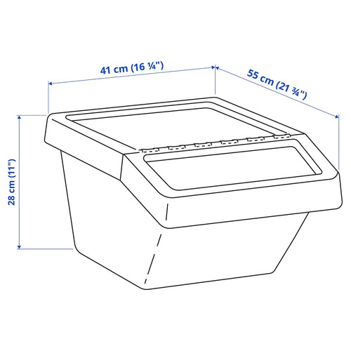 SORTERA Waste sorting bin with lid, white, 37 l