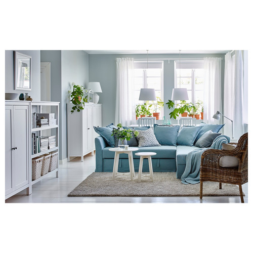 HOLMSUND Corner sofa-bed, Orrsta light blue, 230x90 cm