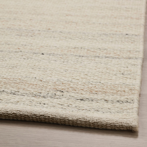 TIDTABELL Rug, flatwoven, beige, 133x195 cm