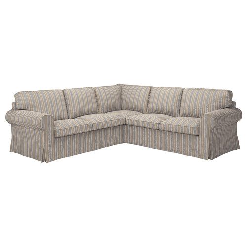 EKTORP Corner sofa, 4-seat, Karlshov beige/multicolour