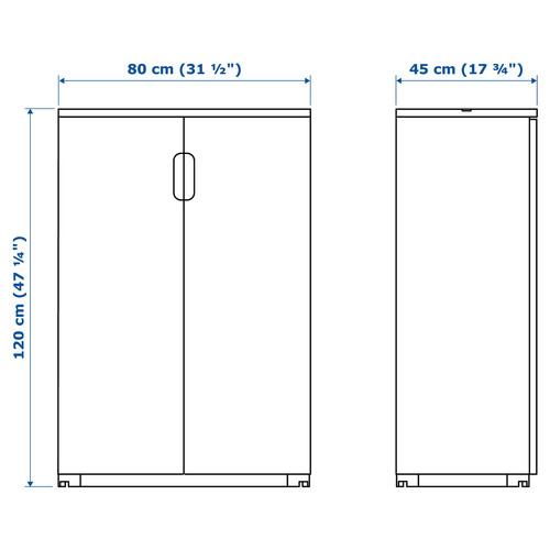 GALANT Cabinet with doors, white, 80x120 cm