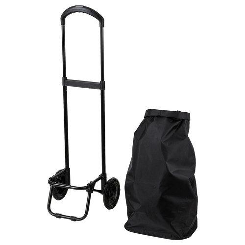 RADARBULLE Shopping bag on wheels, black, 33x24x68 cm/38 l