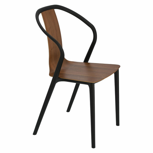 Chair Bella, black/walnut