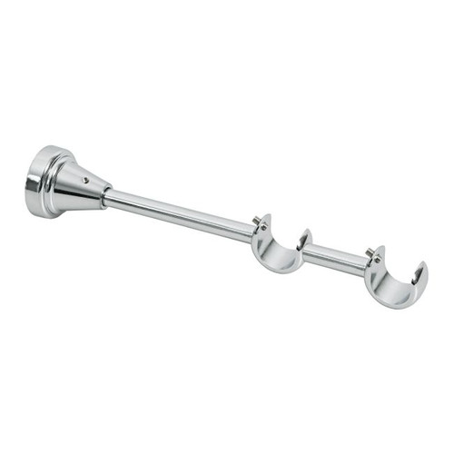 Double Curtain Pole Bracket 19 mm, chrome