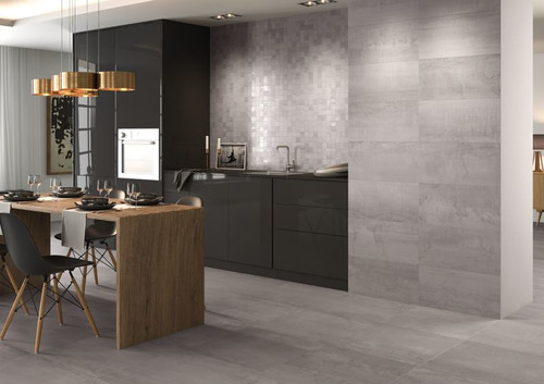 Gres Wall/Floor Tile Glazed 60 x 120 cm, metal silver, 1.44 m2