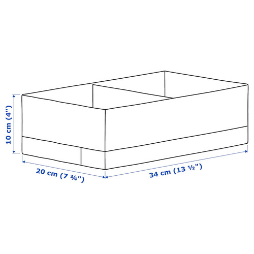 STUK Box with compartments, white, 20x34x10 cm