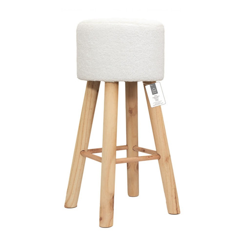 Bar Stool Freya, white/natural