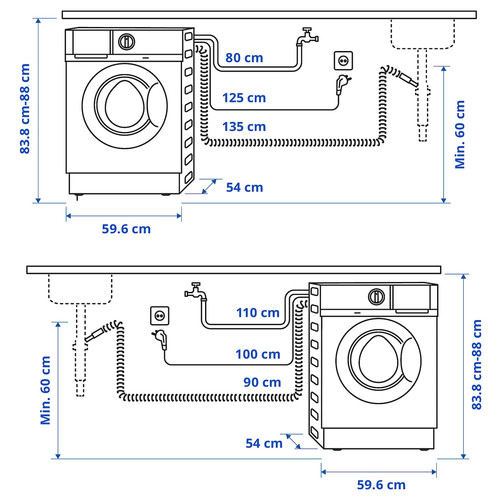 TVÄTTAD Integrated washing machine, white