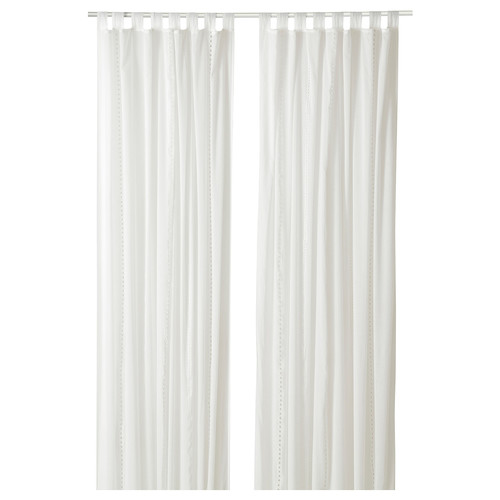 TUVÄNGSFLY Sheer curtains, 1 pair, white embroidery, 145x300 cm