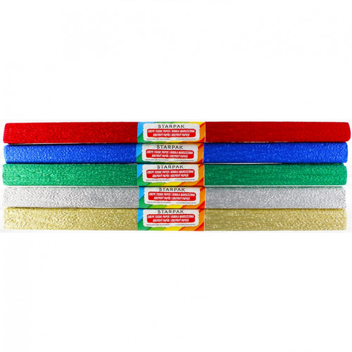 Crepe Paper 50x100cm 5pcs, metallic colours