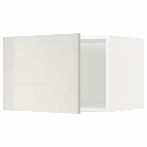 METOD Top cabinet for fridge/freezer, white/Ringhult light grey, 60x40 cm