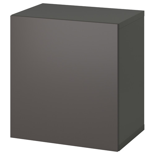 BESTÅ Shelf unit with door, dark grey/Lappviken dark grey, 60x42x64 cm