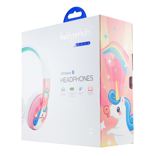 BuddyPhones Headphones Bluetooth Wave Unicorn, pink