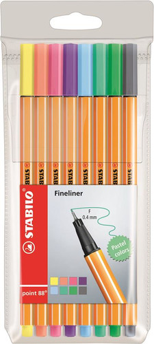 Stabilo Point 88 Fineliners 88/8-01 Pastel Colours 8pcs