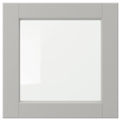 LERHYTTAN Glass door, light grey, 40x40 cm