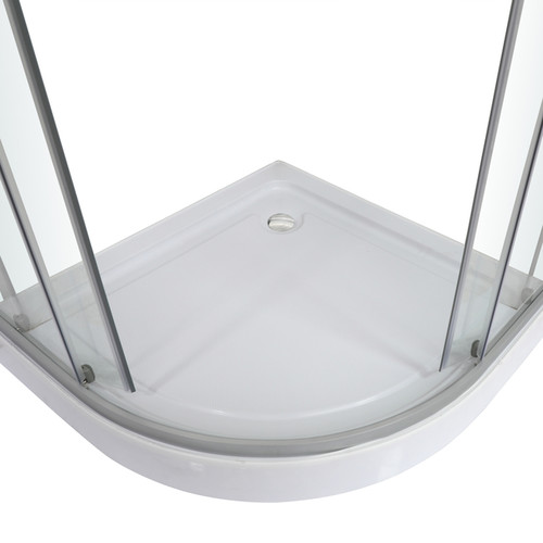 Shower Enclosure Arkell, semicircular, low shower tray, 80 x 80 x 12 cm, transparent