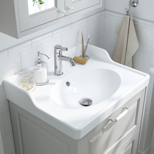 TÄNNFORSEN / RUTSJÖN Wash-stnd w drawers/wash-basin/tap, white, 102x49x74 cm