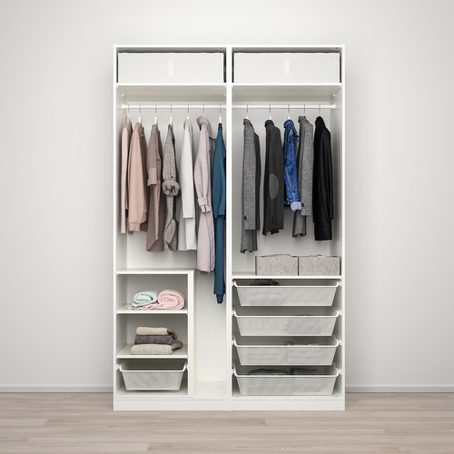 PAX / BERGSBO Wardrobe combination, white/white, 150x66x236 cm