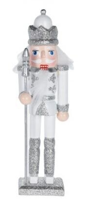 Nutcracker Christmas Decoration John 18cm, white, crown